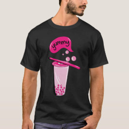 Camiseta boba té burbuja leche matcha té amante té rosado