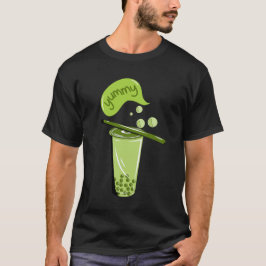 Camiseta boba té burbuja leche matcha té té verde amante