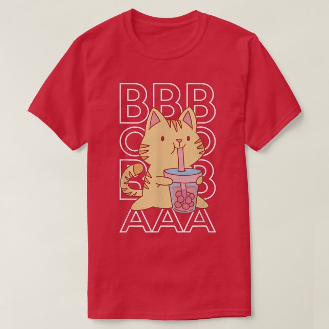 Camiseta Boba Tea Bubble Tea Anime Cat  (Diseño del anverso)