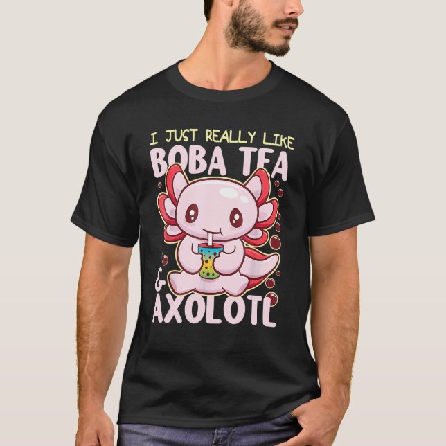 Camiseta Boba Tea Bubble Tea Axolotl  Axolotl (Anverso)