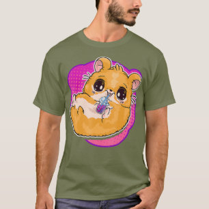 Camiseta Boba Tea Bubble Tea Cute Kawaii Hamster Regalo