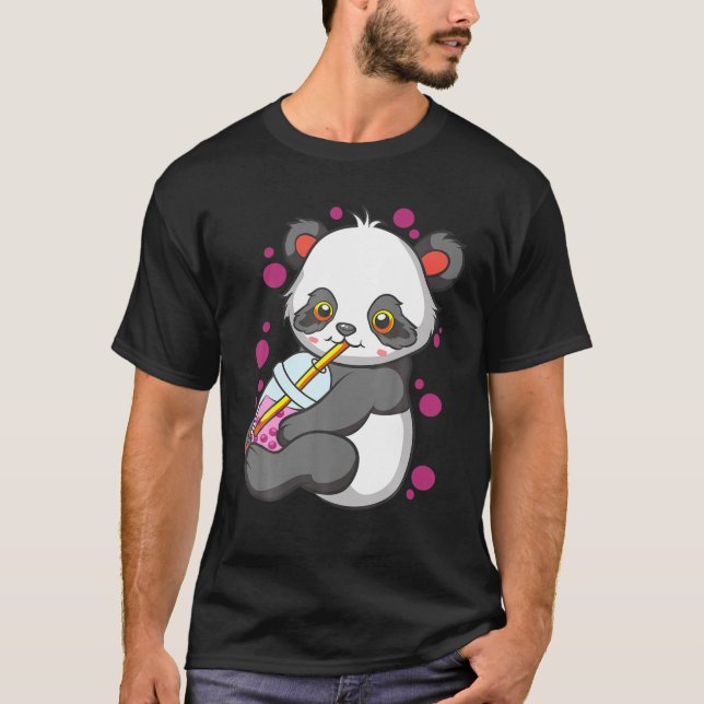 Camiseta Boba Tea Bubble Tea Cute Kawaii Panda Gift (Anverso)