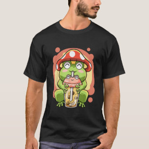 Camiseta Boba Tea Bubbles Frog Mushroom Gorra Cute Cottagec