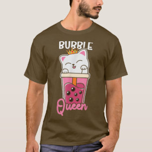 Camiseta Boba Tea Cat Bubble Queen Tea Kawaii Anime Japanes