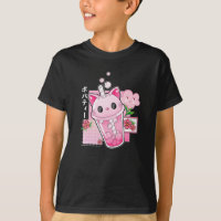 Boba Tea Cat Bubble Tea Kawaii Anime Chica japonés
