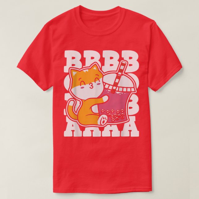 Camiseta Boba Tea Cat Bubble Tea Kawaii Anime Japanese Milk (Diseño del anverso)