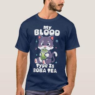 Camiseta Boba Tea Cat Bubble Tea Kawaii Anime Japanese Milk