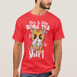 Camiseta Boba Tea Cat Bubble Tea Kawaii Anime Leche Japones