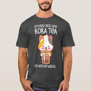 Camiseta Boba Tea Cat Bubble Tea Kawaii Anime Leche Japones