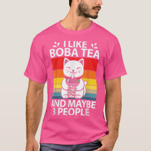 Camiseta Boba Tea Cat Bubble Tea Kawaii Anime Leche Japones