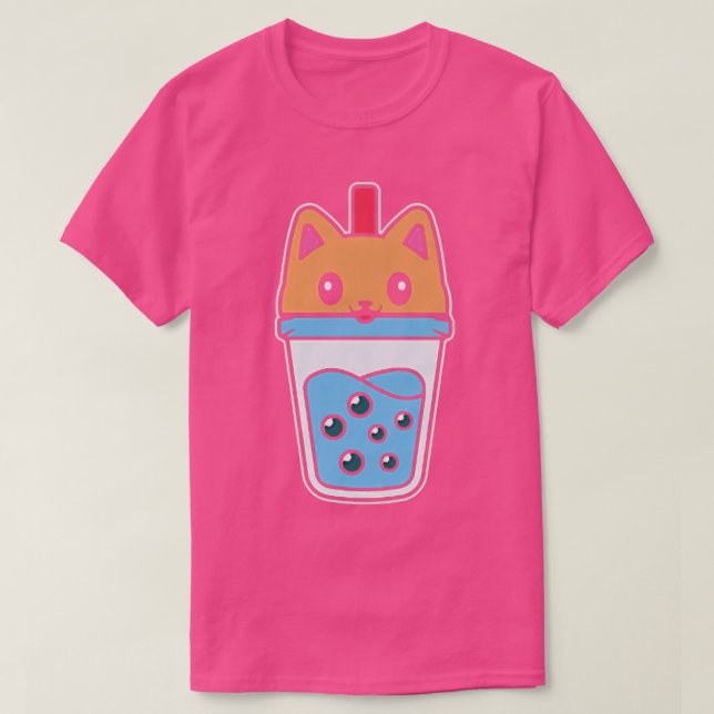 Camiseta Boba Tea Cat Buble Tea Kawaii Anime Japanese Neko  (Diseño del anverso)