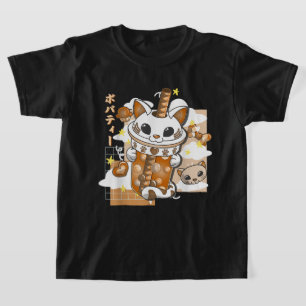 Camiseta Boba Tea Cute Cat Bubble Tea Kawaii Anime Japonés