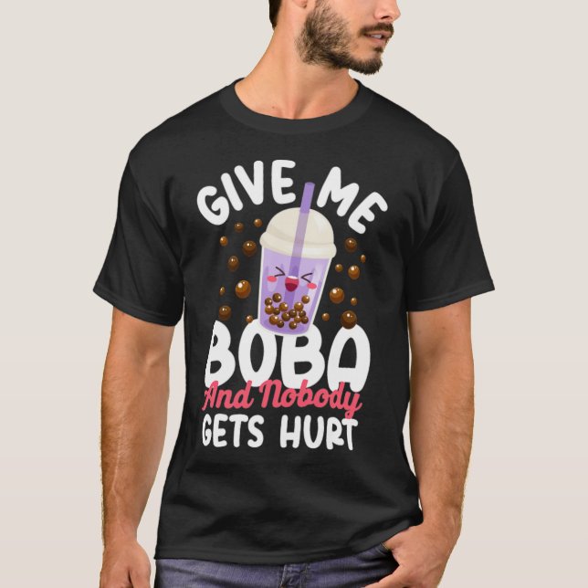 Camiseta Boba Tea Dame Boba y nadie muestra saltar tina (Anverso)