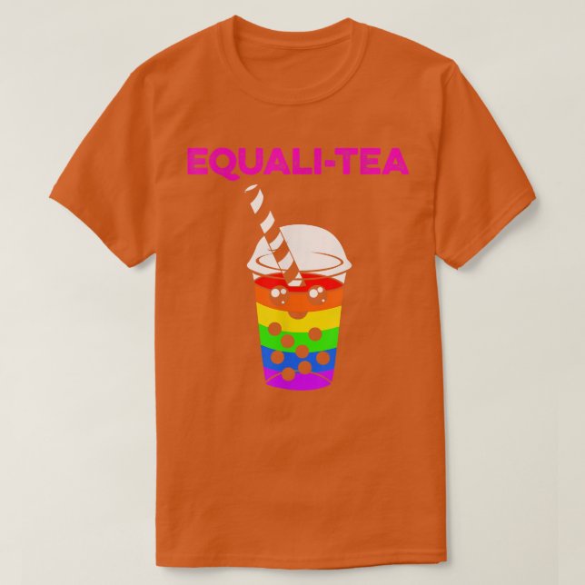 Camiseta Boba Tea Equalitea Cute Kawaii Bubble Tea (Diseño del anverso)