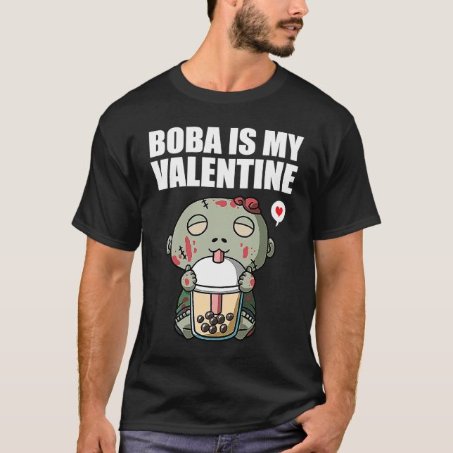 Camiseta Boba Tea es mi zombie del día de San Valentín Anti (Anverso)