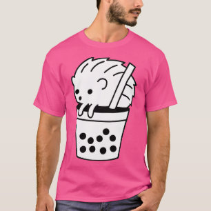 Camiseta Boba Tea Hedgehog Blanco y negro