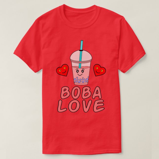 Camiseta Boba Tea I Love Boba Bubble Tea (Diseño del anverso)