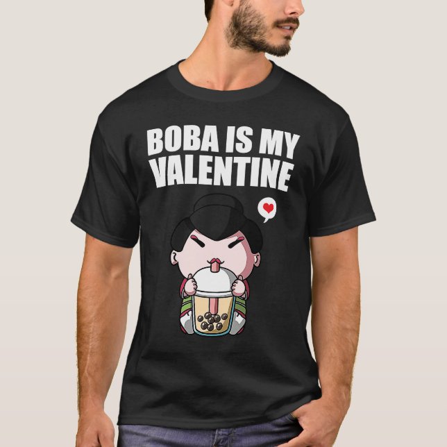Camiseta Boba Tea is My Valentine Geisha Anti Valentines Da (Anverso)