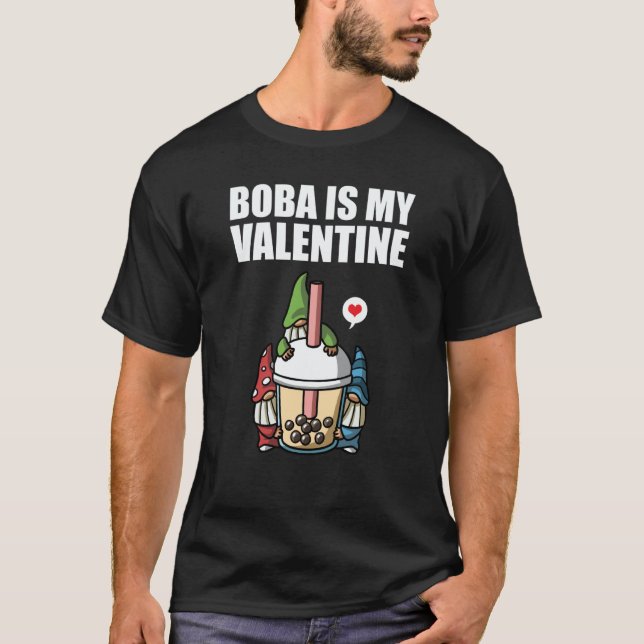 Camiseta Boba Tea is My Valentine Gnomes Anti Valentines Da (Anverso)
