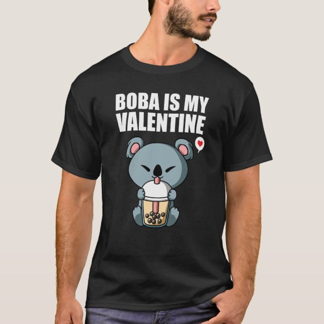 Camiseta Boba Tea is My Valentine Koala Bear Anti Valentine (Anverso)