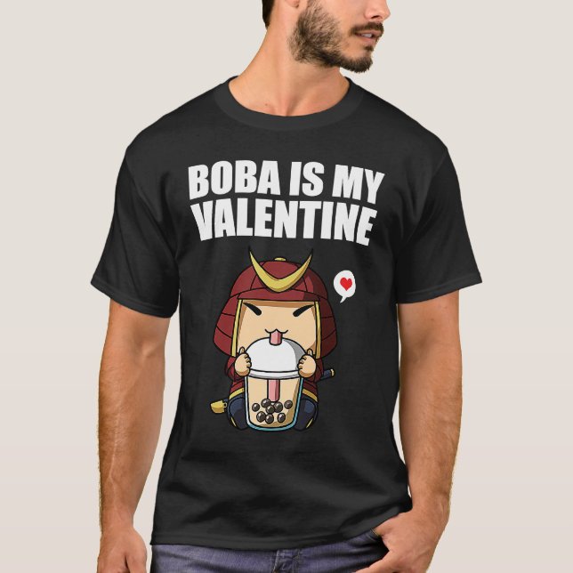 Camiseta Boba Tea is My Valentine Samurai Anti Valentines D (Anverso)
