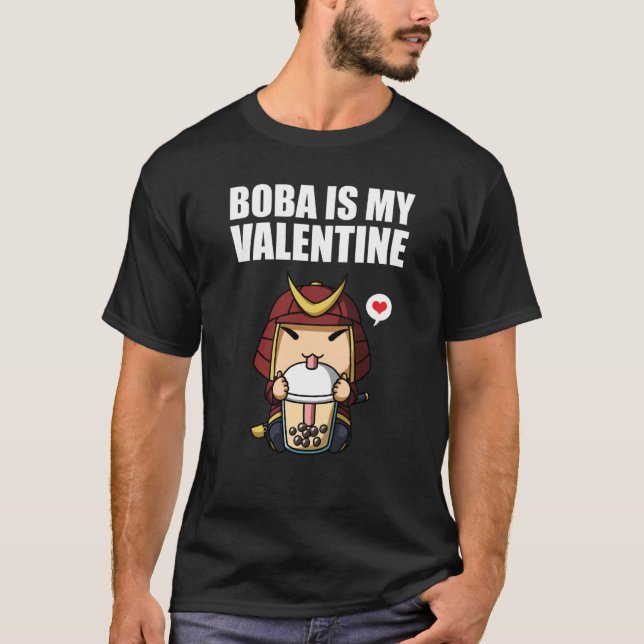 Camiseta Boba Tea is My Valentine Samurai Anti Valentines D (Anverso)