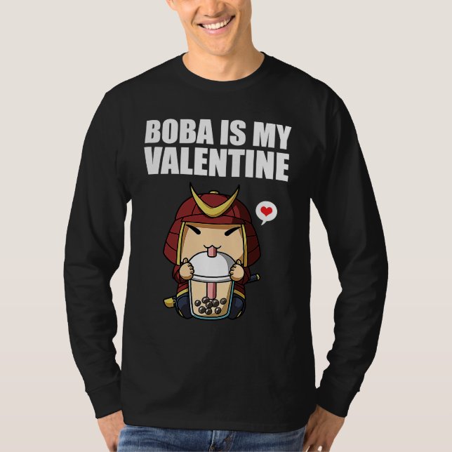 Camiseta Boba Tea is My Valentine Samurai Anti Valentines D (Anverso)