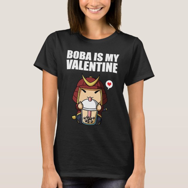 Camiseta Boba Tea is My Valentine Samurai Anti Valentines D (Anverso)