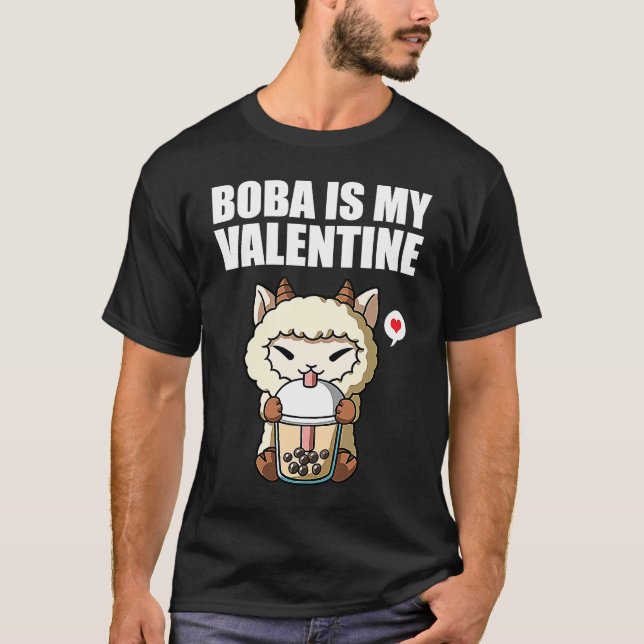 Camiseta Boba Tea is My Valentine Sheep Anti Valentines Day (Anverso)