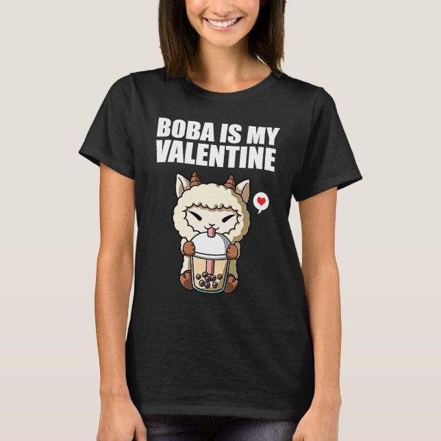 Camiseta Boba Tea is My Valentine Sheep Anti Valentines Day (Anverso)