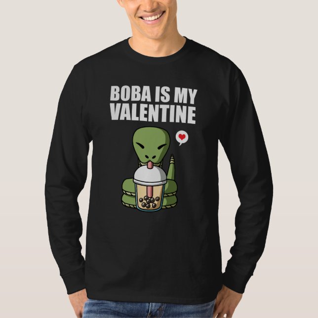 Camiseta Boba Tea is My Valentine Snake Anti Valentines Day (Anverso)