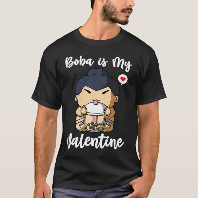 Camiseta Boba Tea is My Valentine Sumo Wrestler Anti Valent (Anverso)