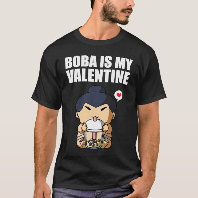Camiseta Boba Tea is My Valentine Sumo Wrestler Anti Valent (Anverso)