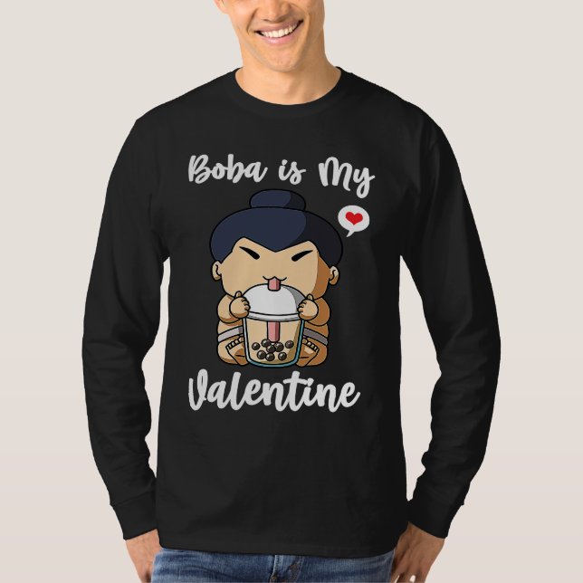 Camiseta Boba Tea is My Valentine Sumo Wrestler Anti Valent (Anverso)