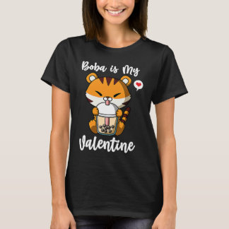 Camiseta Boba Tea is My Valentine Tiger Anti Valentines Day