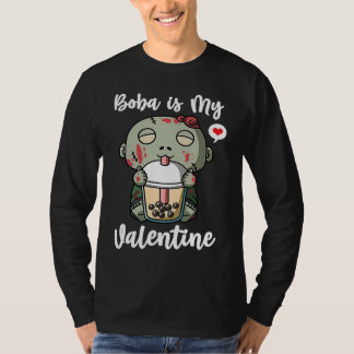 Camiseta Boba Tea is My Valentine Zombie Anti Valentines Da