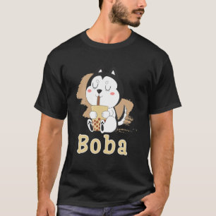 Camiseta Boba Tea Milk Bubble Tea Husky Cute Avers Kawaii