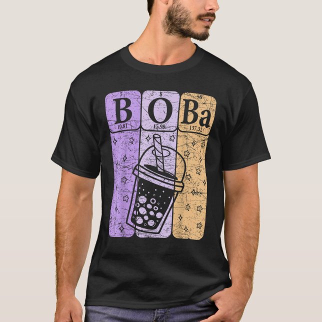Camiseta Boba Tea Periodic Table Elements Bubble Tea  Nerd (Anverso)