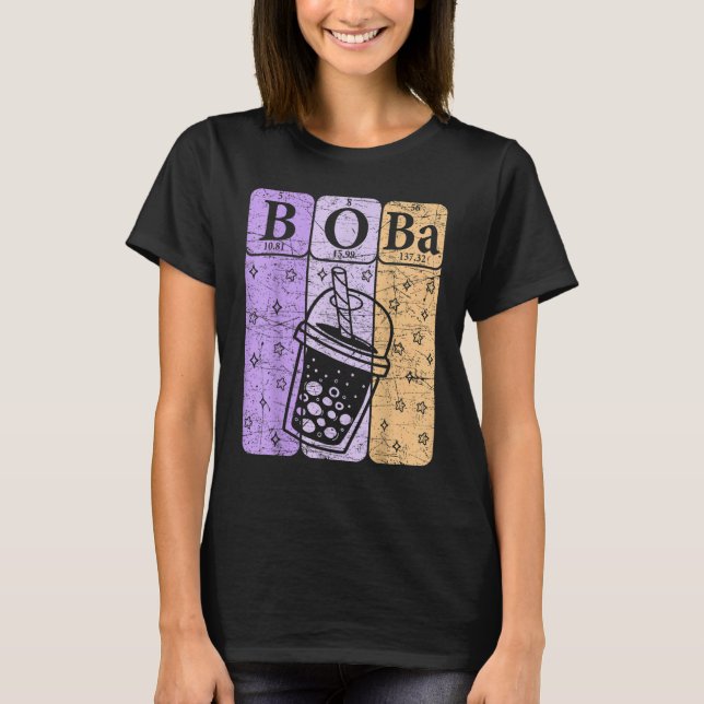 Camiseta Boba Tea Periodic Table Elements Bubble Tea  Nerd (Anverso)