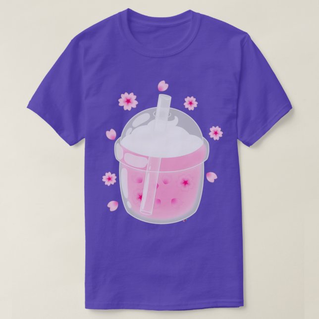 Camiseta Boba tea sakura rosa (Diseño del anverso)
