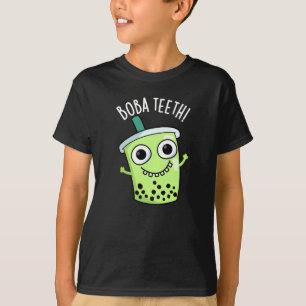 Camiseta Boba Teeth Funny Boba Tea Pun Dark BG