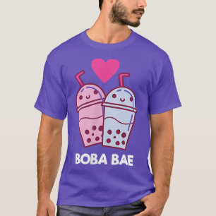 Camiseta Boba Two Baes Pocket Bubble Tea Boba Couple Drinki