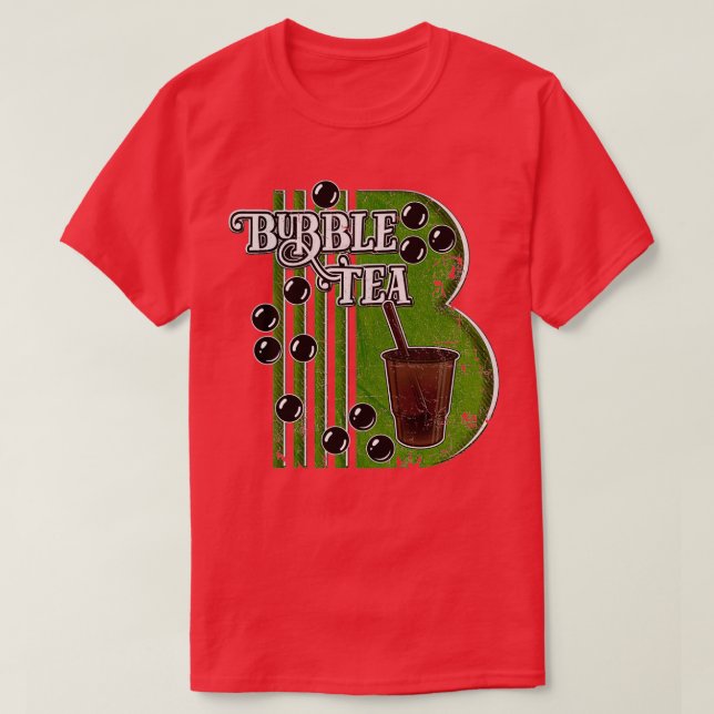 Camiseta Boba verde del té de la burbuja (Diseño del anverso)