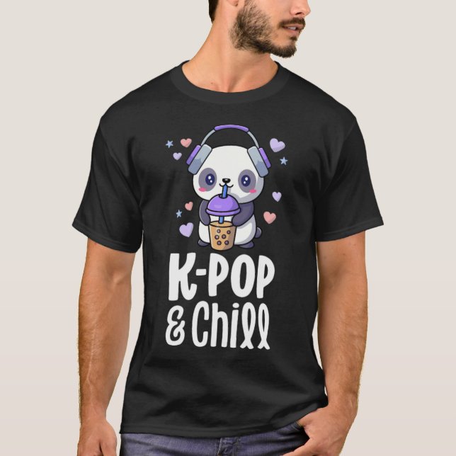 Camiseta Boba Y KPop Kawaii Panda Bubble Tea KPop falken (Anverso)