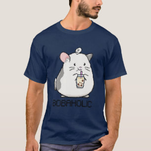 Camiseta Bobaholic Pixel Mouse ama el té Boba