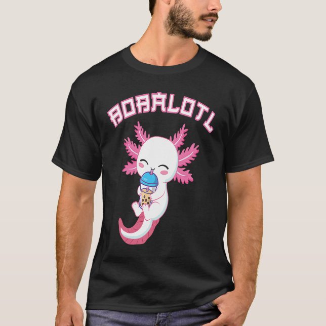 Camiseta Bobalotl Axolotl Boba Tea Bubble Leche (Anverso)