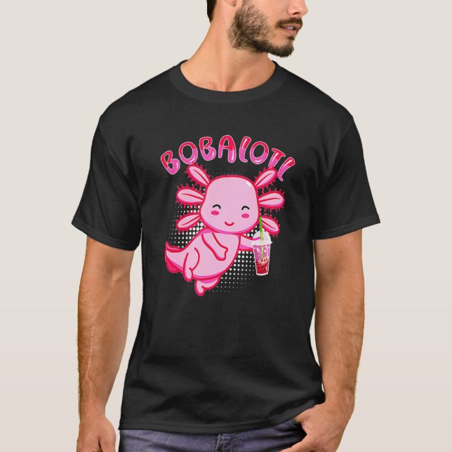 Camiseta Bobalotl Axolotl Boba Tea Bubble Leche (Anverso)