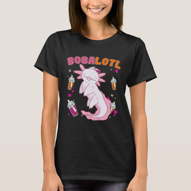 Camiseta Bobalotl Axolotl Boba Tea Bubble Leche (Anverso)