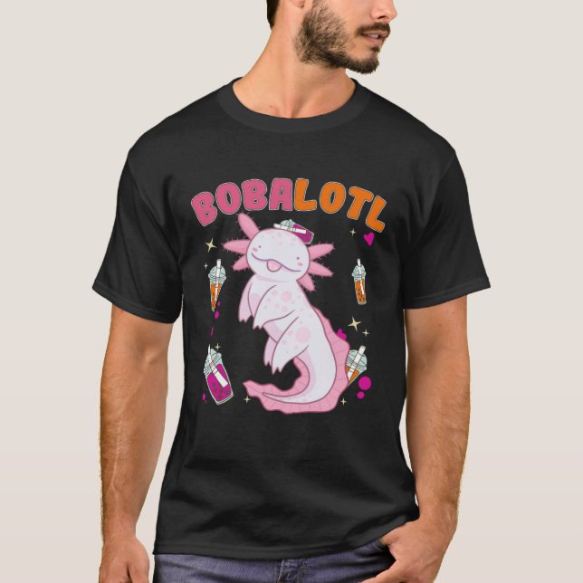 Camiseta Bobalotl Axolotl Boba Tea Bubble Leche (Anverso)