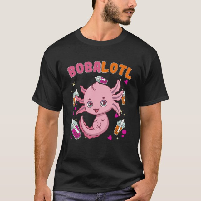 Camiseta Bobalotl Axolotl Boba Tea Bubble Leche 5 (Anverso)